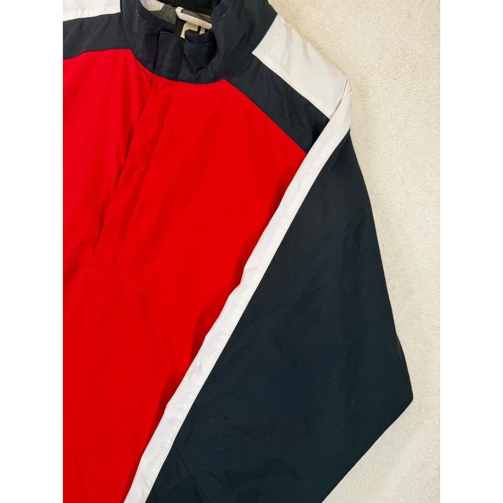 FootJoy DryJoys Mens XL Golf Windbreaker Jacket Red Black White 1/4 Zip Pullover